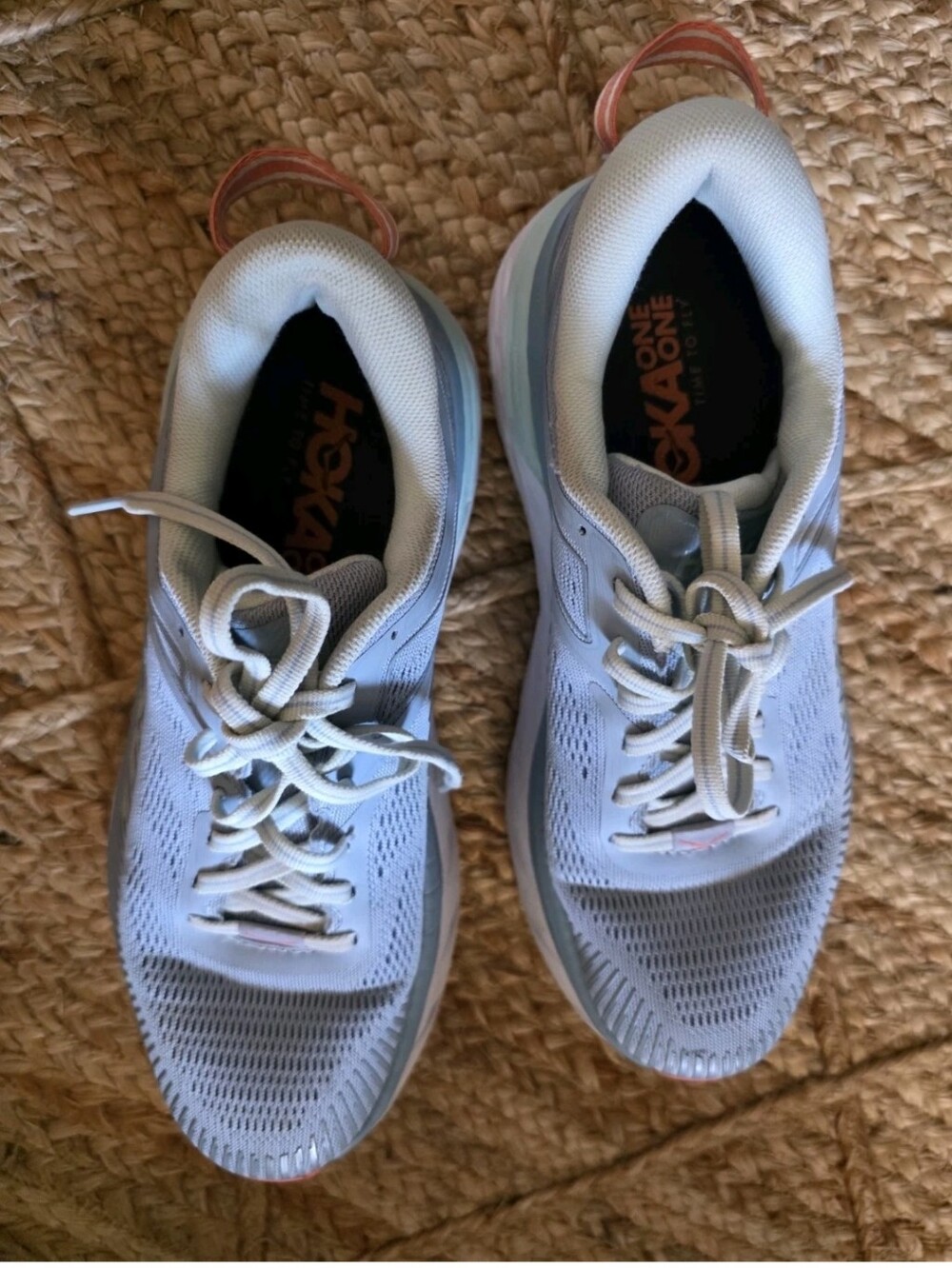 Hoka One W Bondi 7 Light Blue Womens Size 8 Athletic Cushioned Running Shoes - Picture 12 of 16